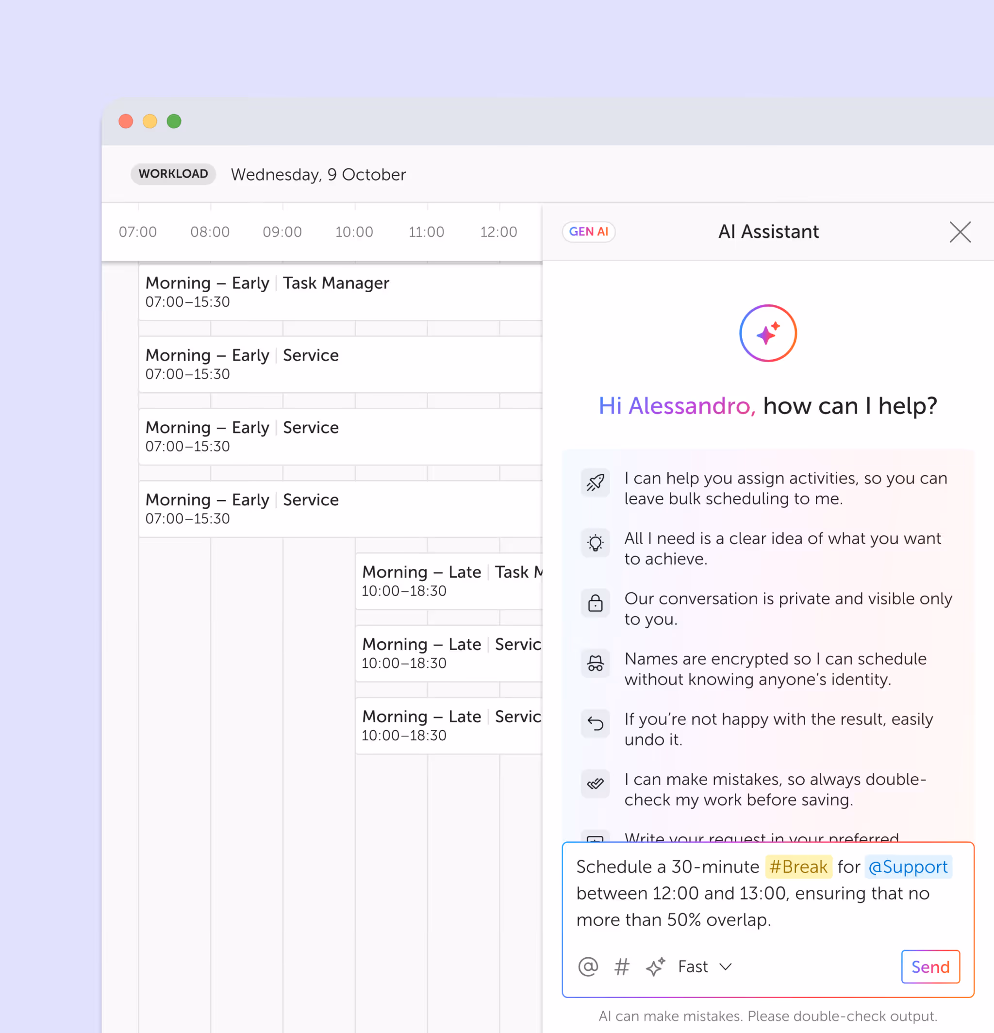 Intraday solver in Soon building activity assignments from configured rules
